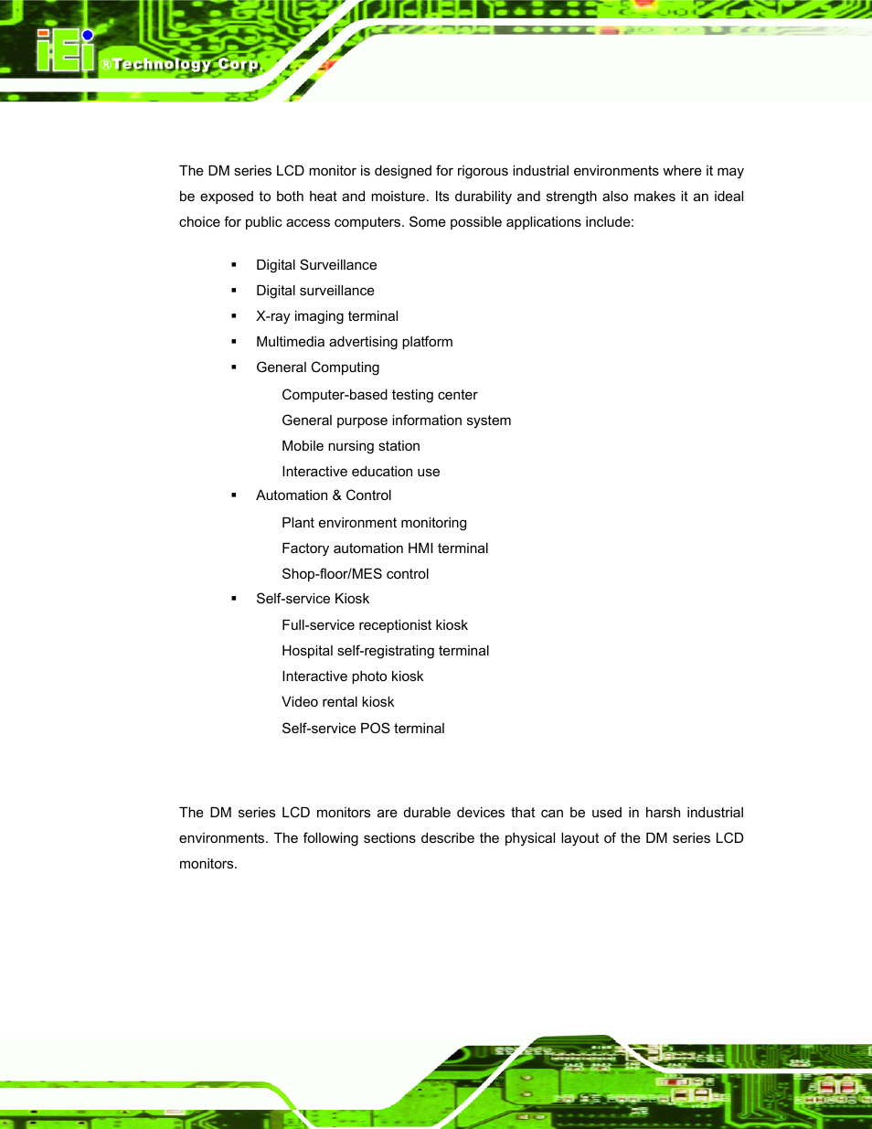 4 applications, 5 external overview, Pplications | Xternal, Verview | IEI Integration DM_Series v2.05 User Manual | Page 18 / 128