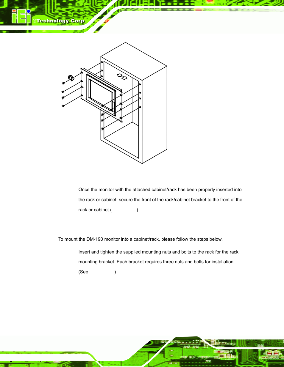 2 dm-190 cabinet and rack installation, Figure 5-19: install into a cabinet/rack | IEI Integration DM_Series v2.05 User Manual | Page 78 / 128