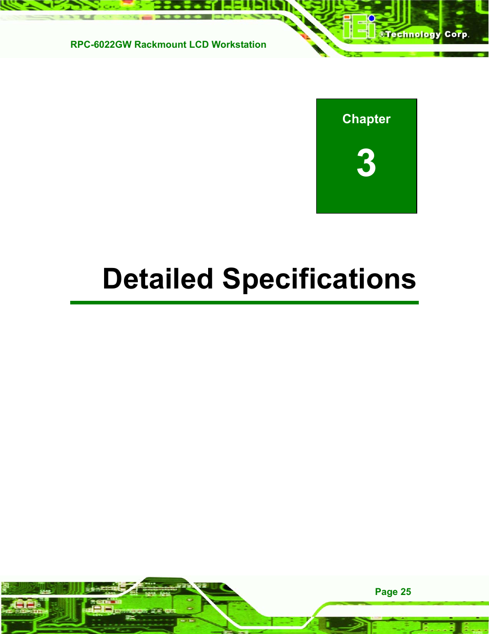 Detailed specifications, 3detailed specifications | IEI Integration RPC-6022G User Manual | Page 25 / 107