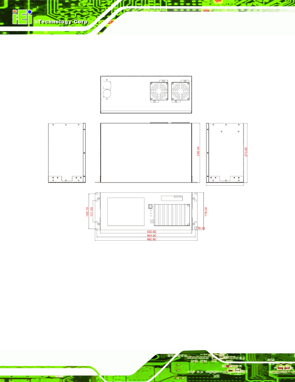 3 rpc-6108 physical dimensions | IEI Integration RPC-6106_6108 User Manual | Page 20 / 85