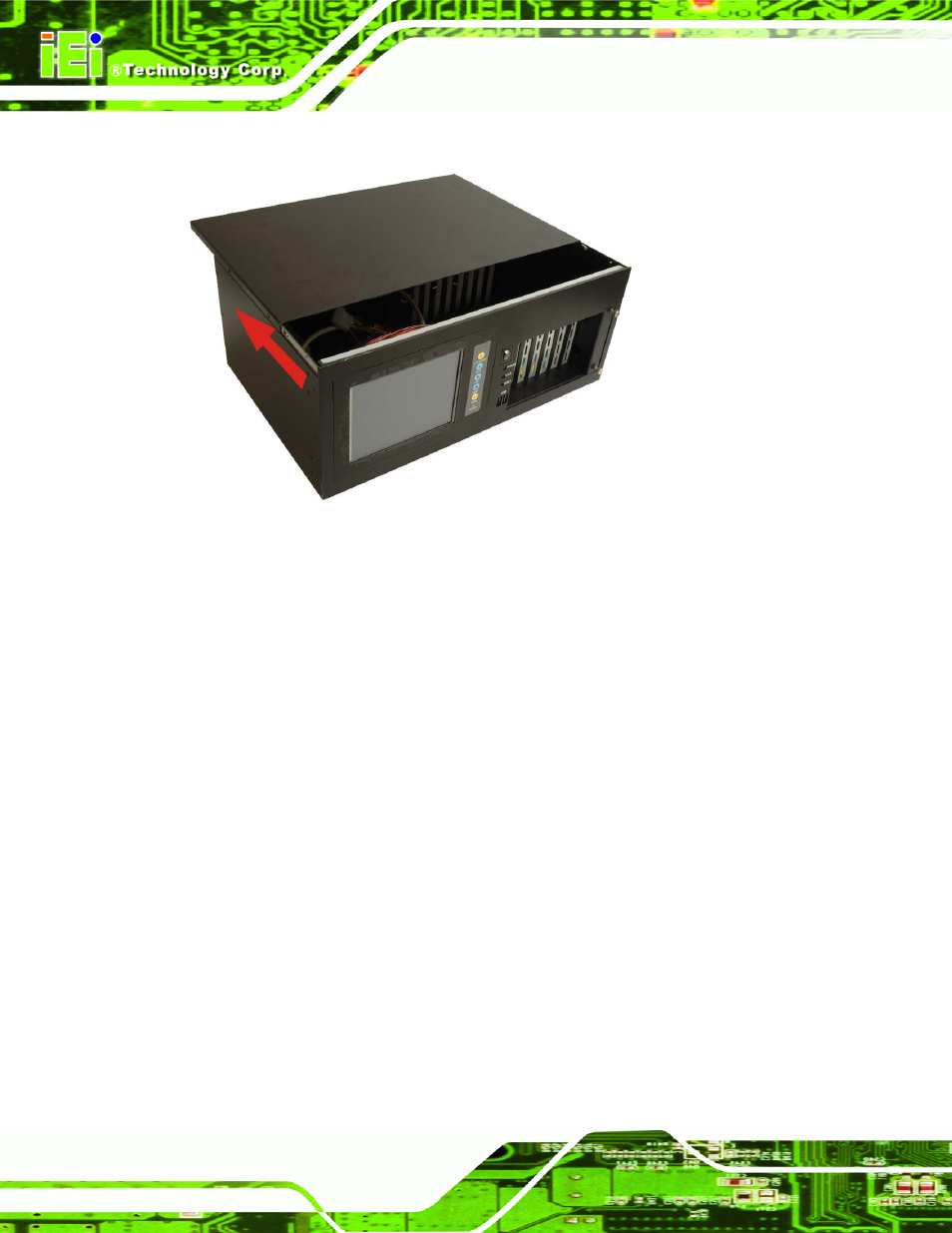 2 remove the drive bracket, Figure 4-2: remove the top cover from the chassis | IEI Integration RPC-6106_6108 User Manual | Page 34 / 85