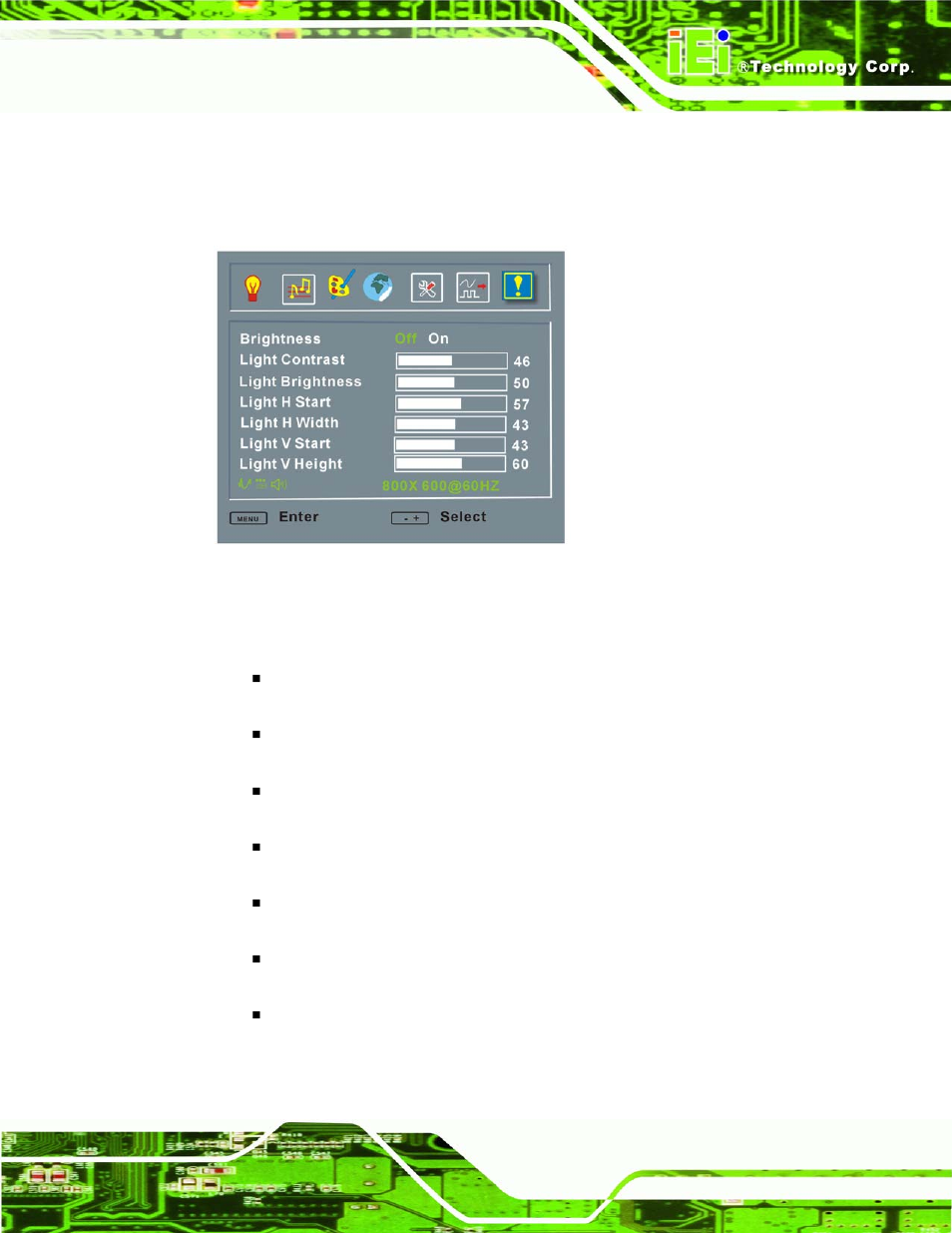 6 backlight, Figure 6-7: backlight menu | IEI Integration RPC-6106_6108 User Manual | Page 65 / 85