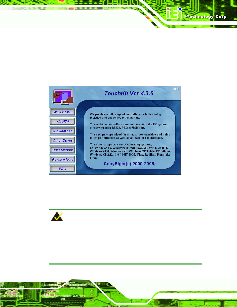 2 driver installation, River, Nstallation | Figure 7-1: driver cd pop up screen | IEI Integration RPC-6106_6108 User Manual | Page 69 / 85