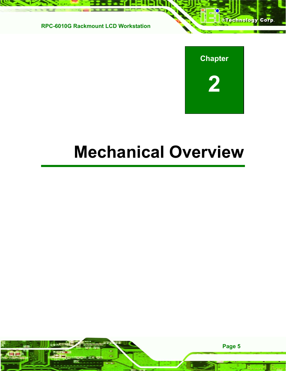 Mechanical overview, 2mechanical overview | IEI Integration RPC-6010G User Manual | Page 15 / 99
