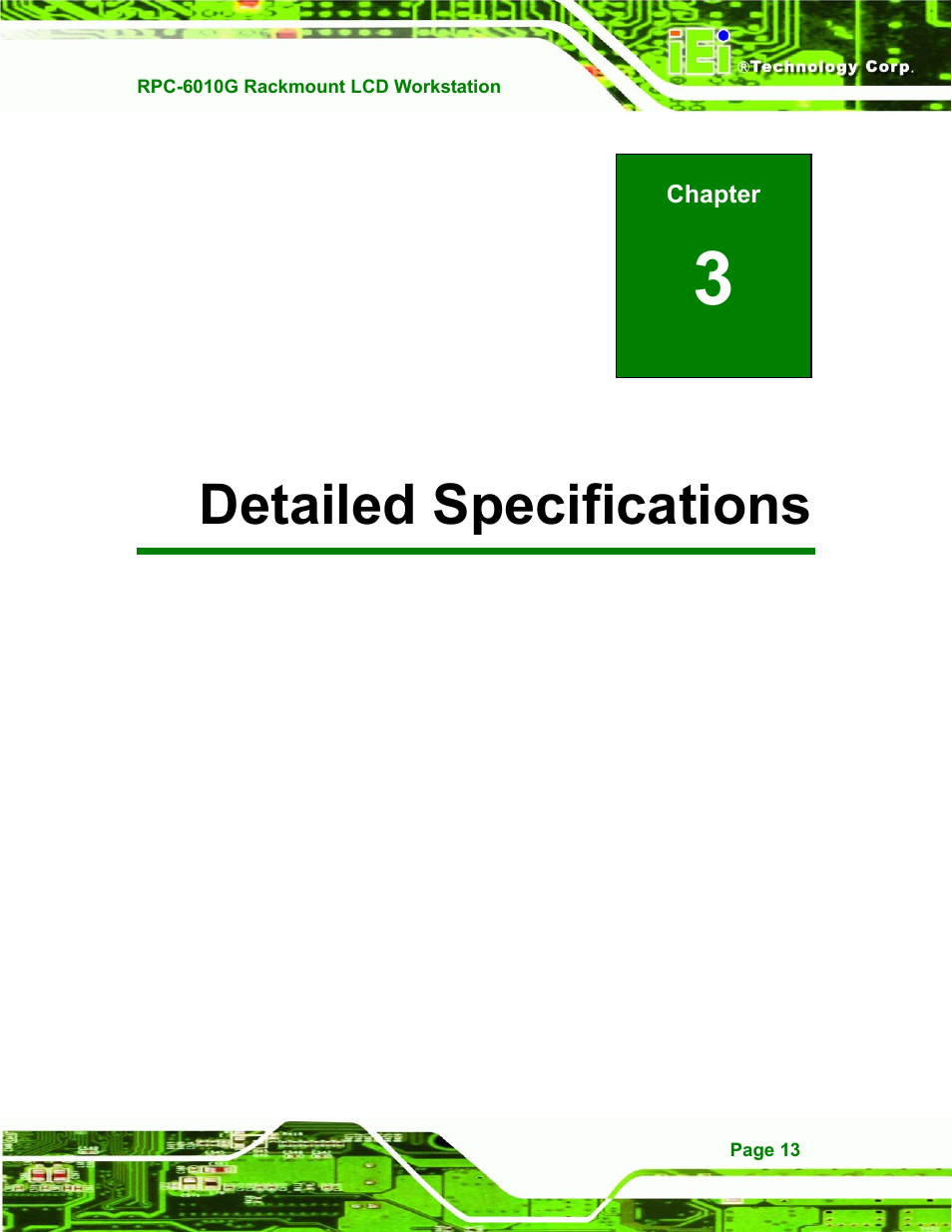 Detailed specifications, 3detailed specifications | IEI Integration RPC-6010G User Manual | Page 23 / 99