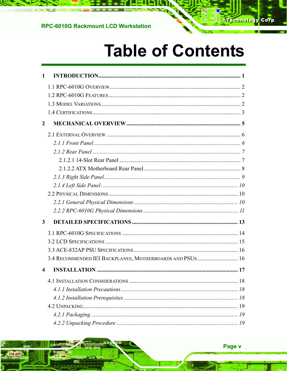IEI Integration RPC-6010G User Manual | Page 5 / 99