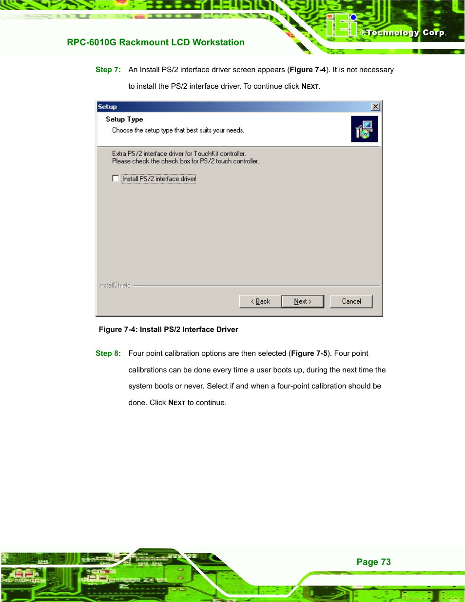 Figure 7-4: install ps/2 interface driver | IEI Integration RPC-6010G User Manual | Page 83 / 99