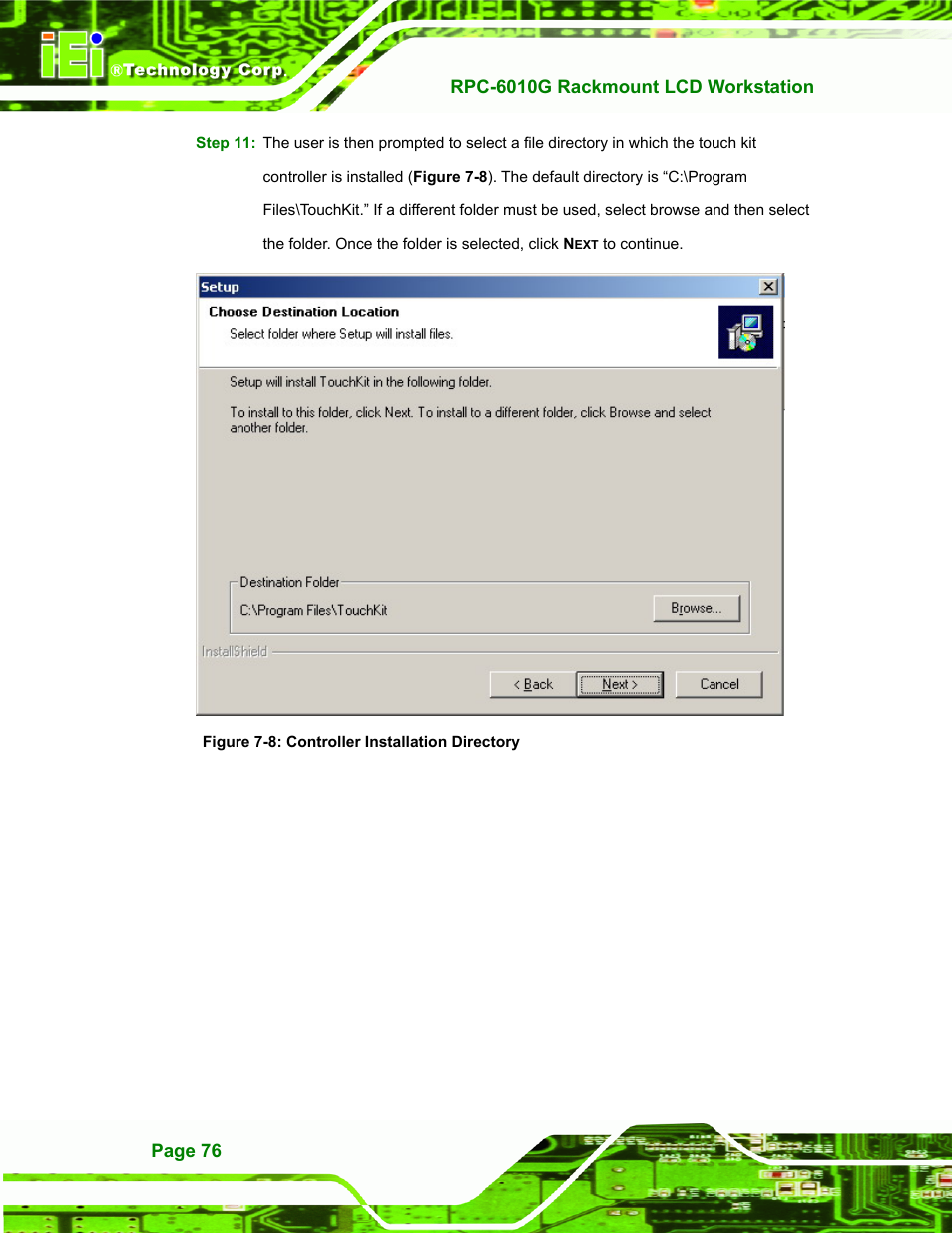 Figure 7-8: controller installation directory | IEI Integration RPC-6010G User Manual | Page 86 / 99
