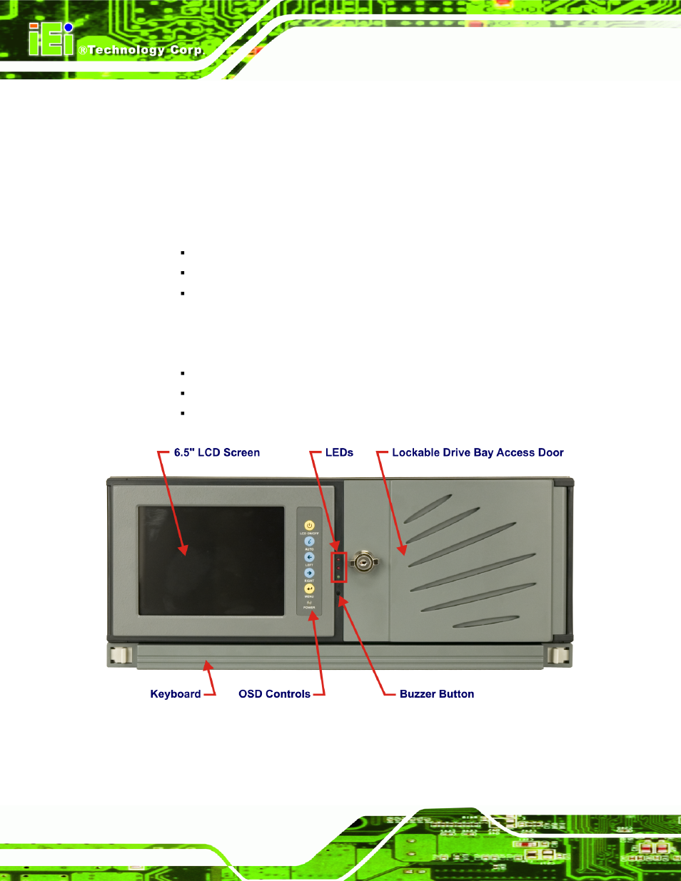 1 external overview, 1 front panel, Xternal | Verview, Figure 2-1: ec-1040gb front panel | IEI Integration EC-1040G User Manual | Page 16 / 85