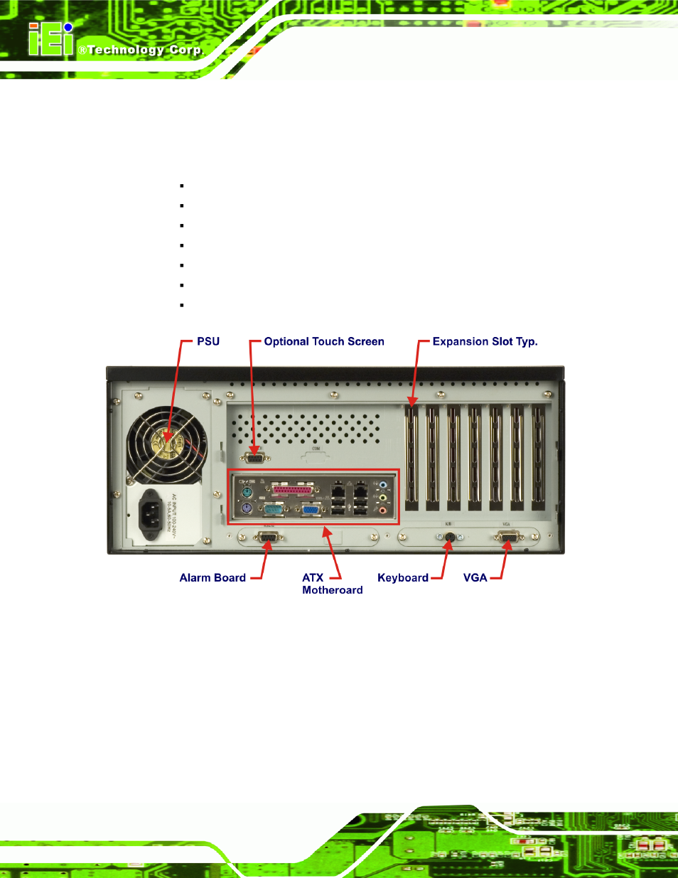 3 motherboard rear panel, Figure 2-3: ec-1040gb motherboard rear panel | IEI Integration EC-1040G User Manual | Page 18 / 85