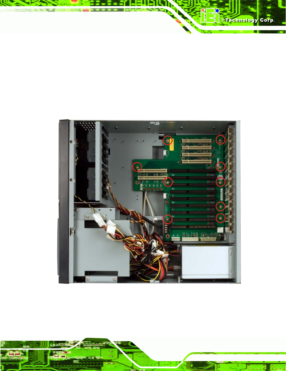 Figure 4-11: backplane retention screws | IEI Integration EC-1040G User Manual | Page 45 / 85