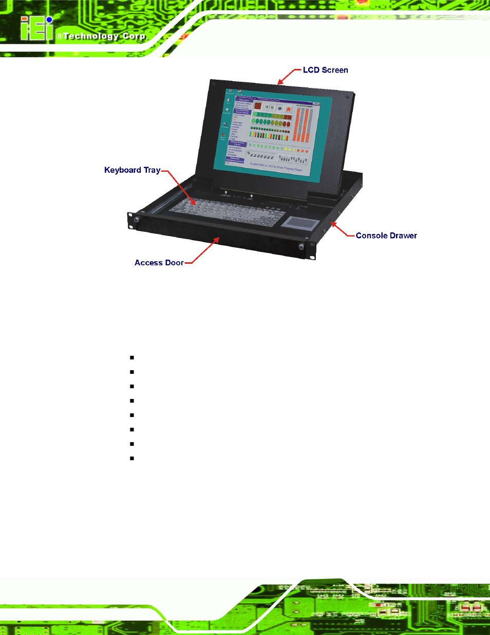 2 lkm keyboard tray, Figure 1-2: lkm general overview | IEI Integration LKM_Series User Manual | Page 20 / 81