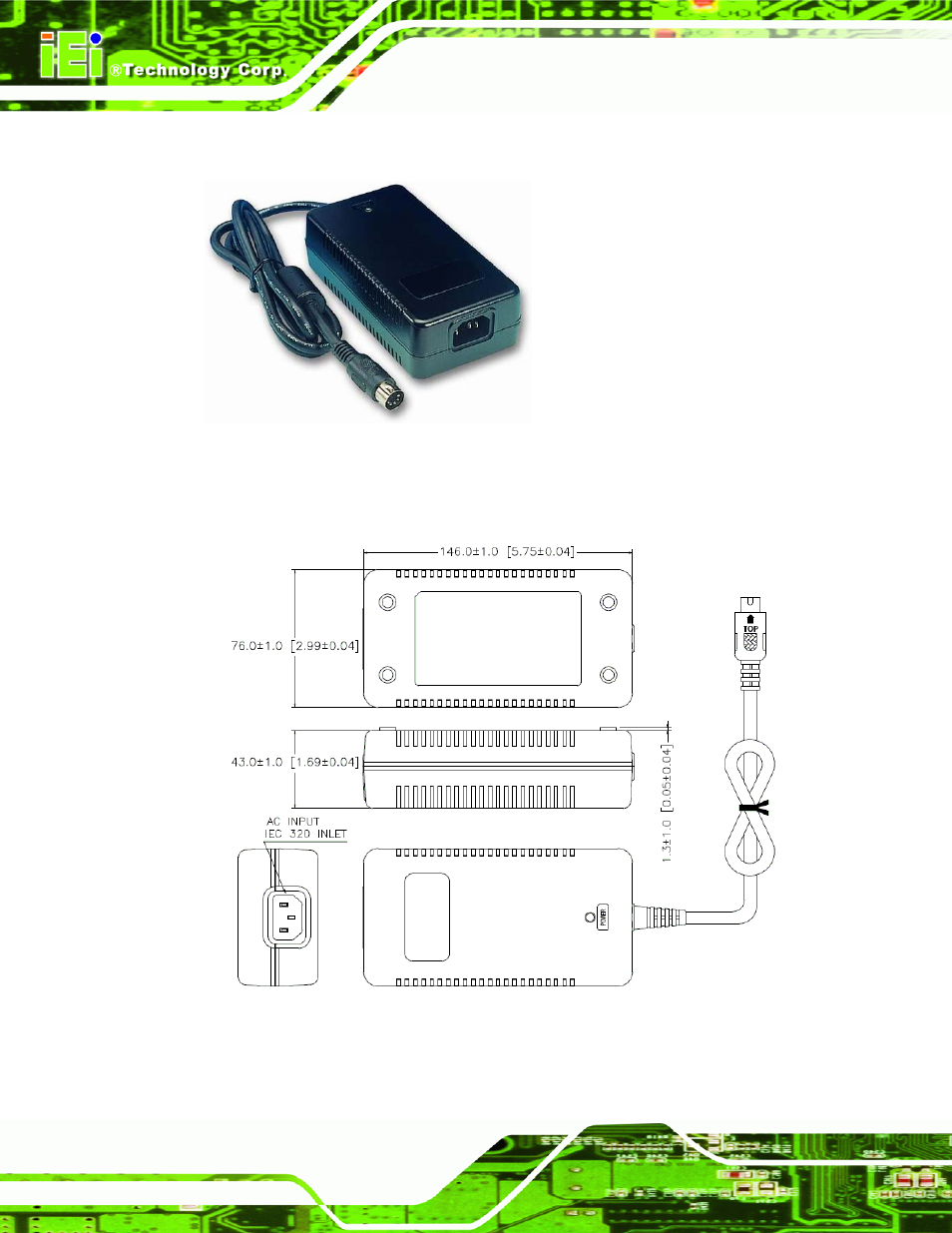 Figure 2-4: 5v/12v ac/dc power adapter | IEI Integration LKM_Series User Manual | Page 36 / 81