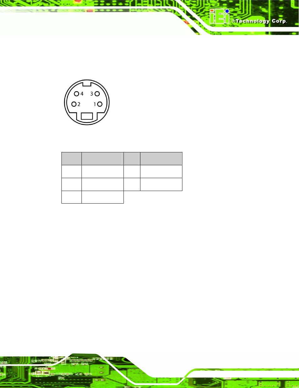 4 power connector, Figure 3-3: 5v/12v power connector, Table 3-4: 5v/12v power connector pinouts | IEI Integration LKM_Series User Manual | Page 47 / 81