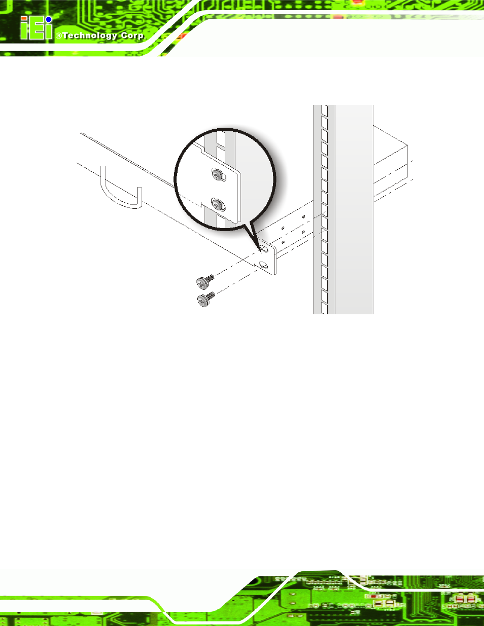 Figure 3-7: secure front of console to rack | IEI Integration LKM_Series User Manual | Page 52 / 81