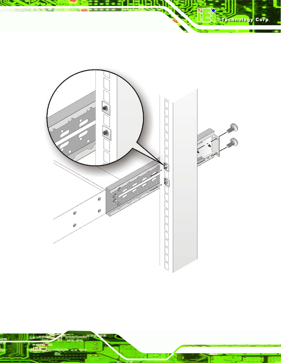 Figure 3-8: secure rear of console to rack | IEI Integration LKM_Series User Manual | Page 53 / 81