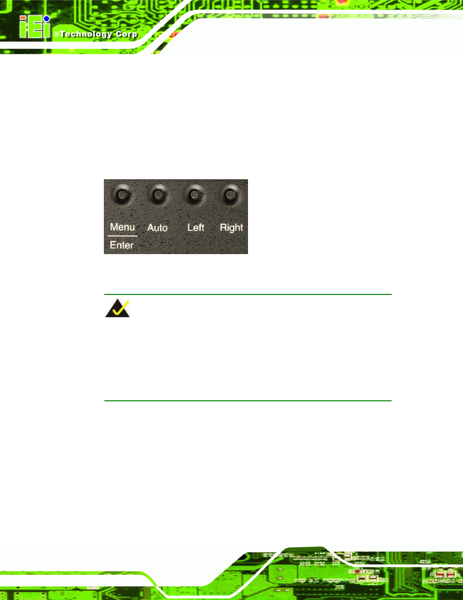 1 osd controls, 1 osd buttons, 2 osd menu structure | 1 osd c, Ontrols, Figure 4-1: osd control buttons | IEI Integration LKM_Series User Manual | Page 56 / 81