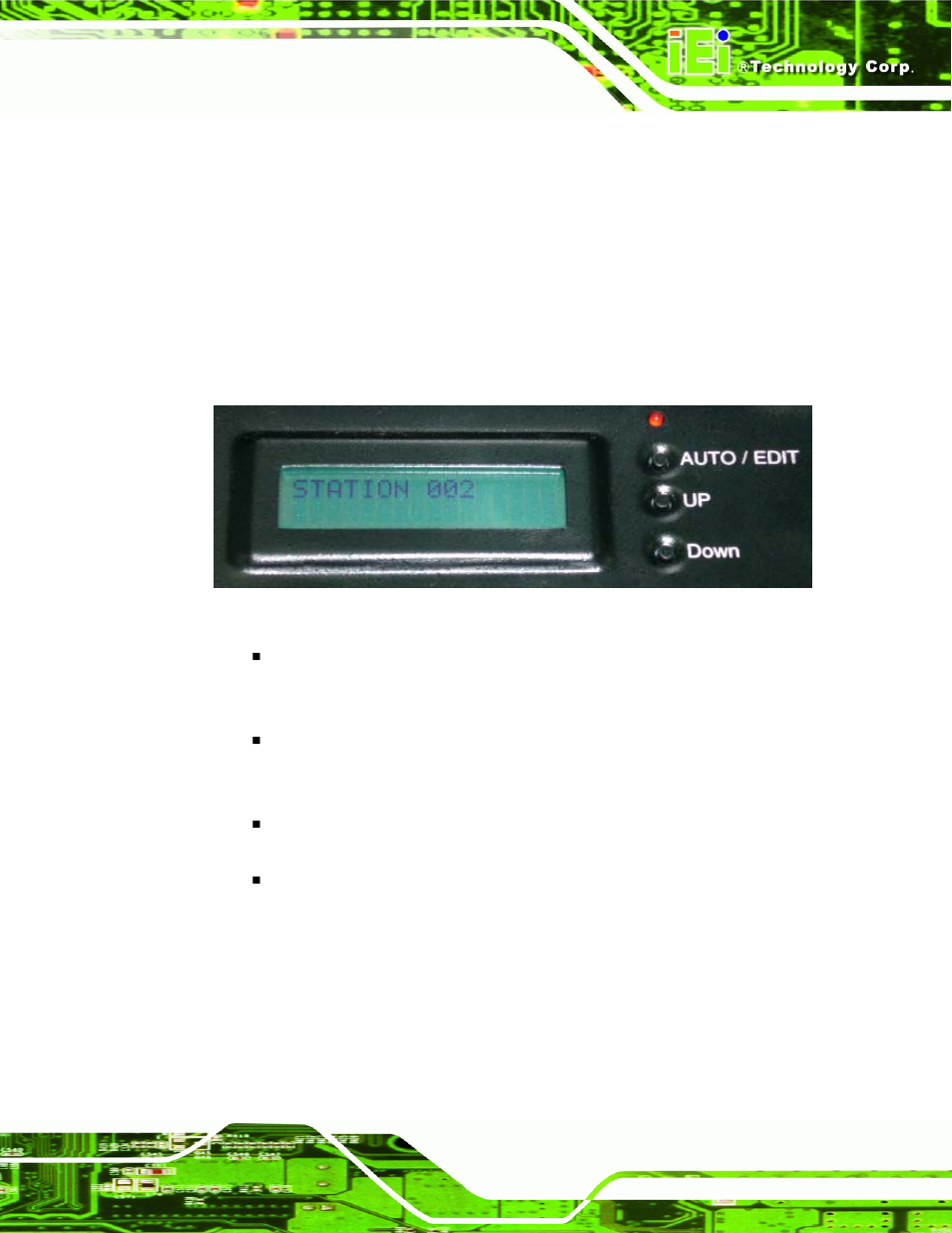 2 lcm controls (8-port kvma models), 1 lcm buttons, 2 lcm c | Ontrols, Kvma m, Odels, Figure 4-9: lcm control buttons | IEI Integration LKM_Series User Manual | Page 65 / 81