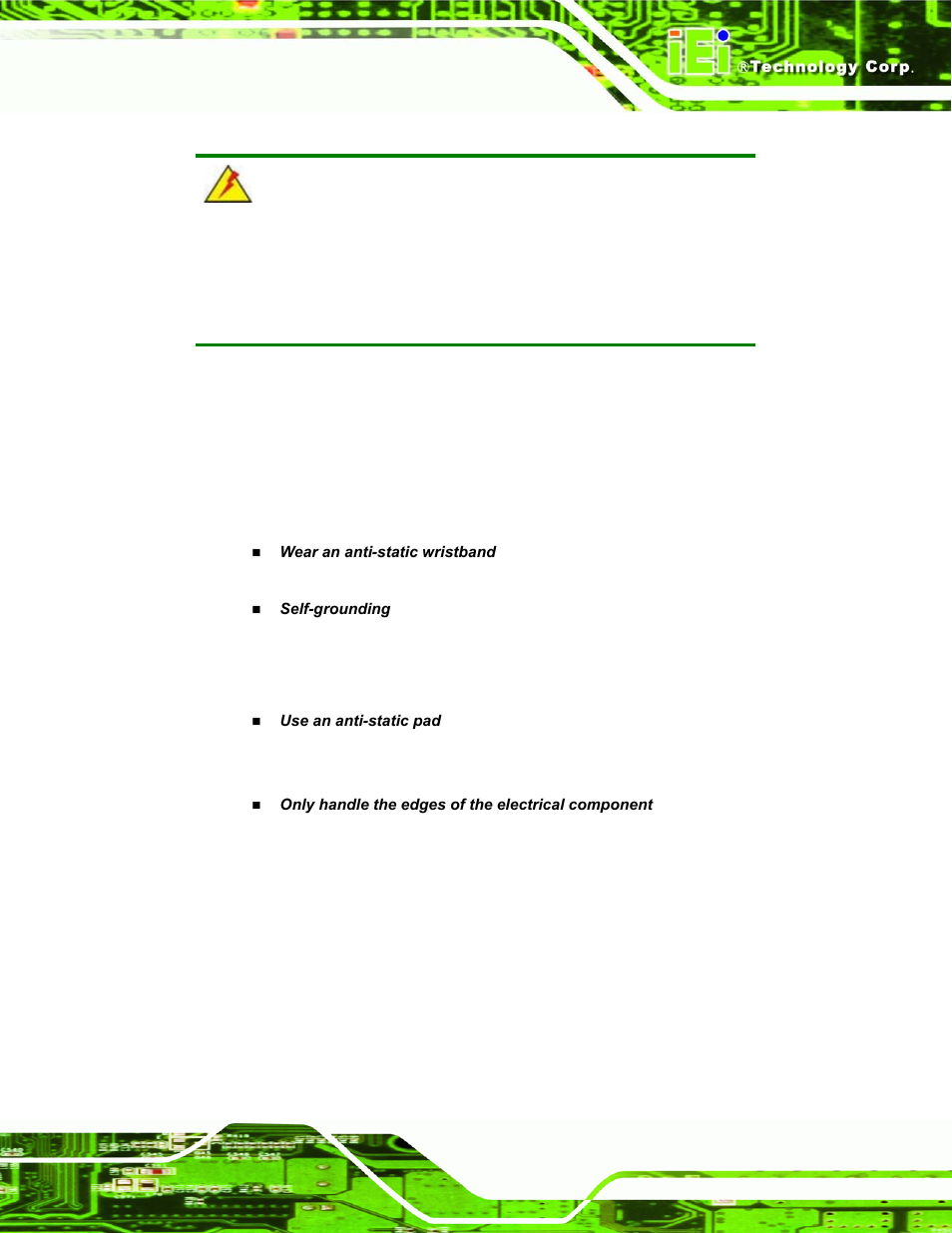 A.1.2 anti-static precautions | IEI Integration LKM_Series User Manual | Page 71 / 81