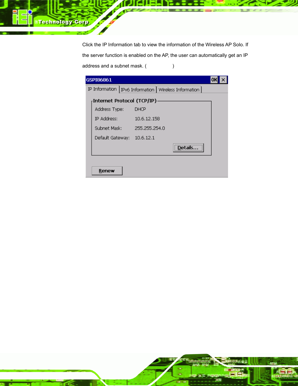 Figure 4-23: ip information | IEI Integration IOVU-572M User Manual | Page 41 / 53