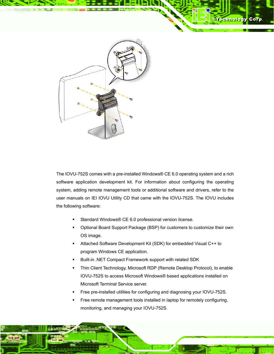 5 software, Oftware, Figure 3-19: stand mounting | IEI Integration IOVU-752S User Manual | Page 36 / 48
