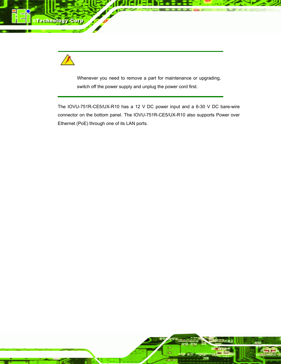 6 power supply | IEI Integration IOVU-751R User Manual | Page 23 / 58