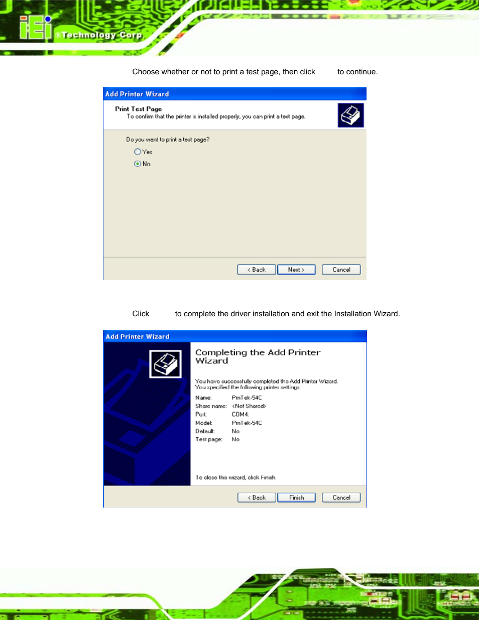 Figure 2-22: printer installation complete | IEI Integration EP-308A v1.11 User Manual | Page 34 / 102