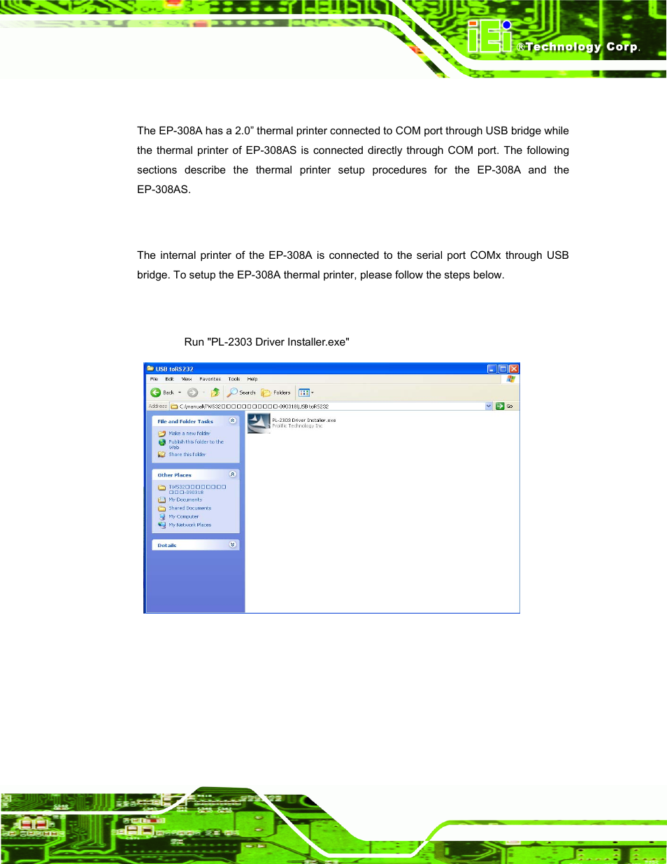 9 thermal printer setup, 1 ep-308a thermal printer setup, 1 install the usb to serial bridge | Hermal, Rinter, Etup, Figure 2-17: usb to serial driver | IEI Integration EP-308A v1.15 User Manual | Page 31 / 115