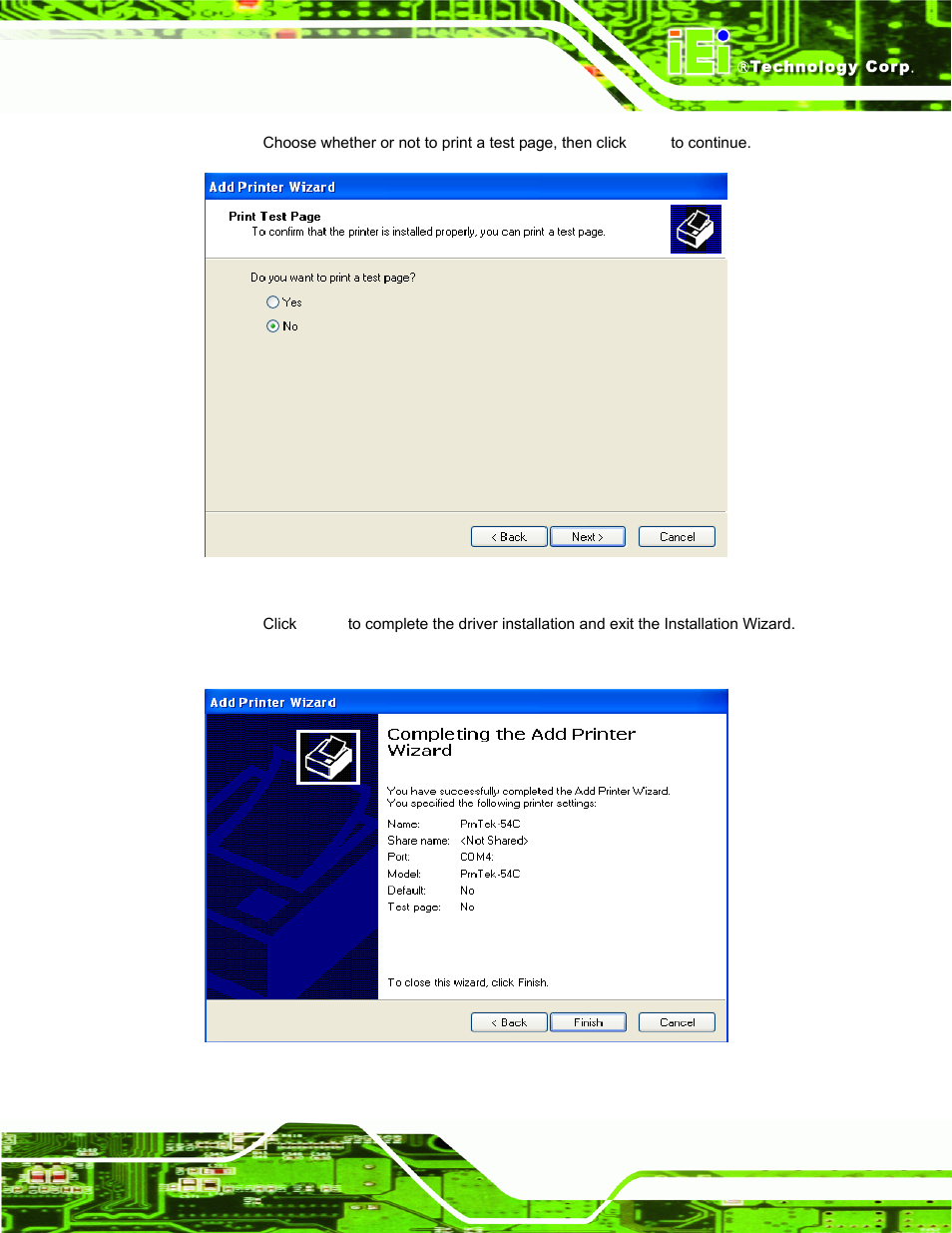 Figure 2-28: printer installation complete | IEI Integration EP-308A v1.15 User Manual | Page 37 / 115