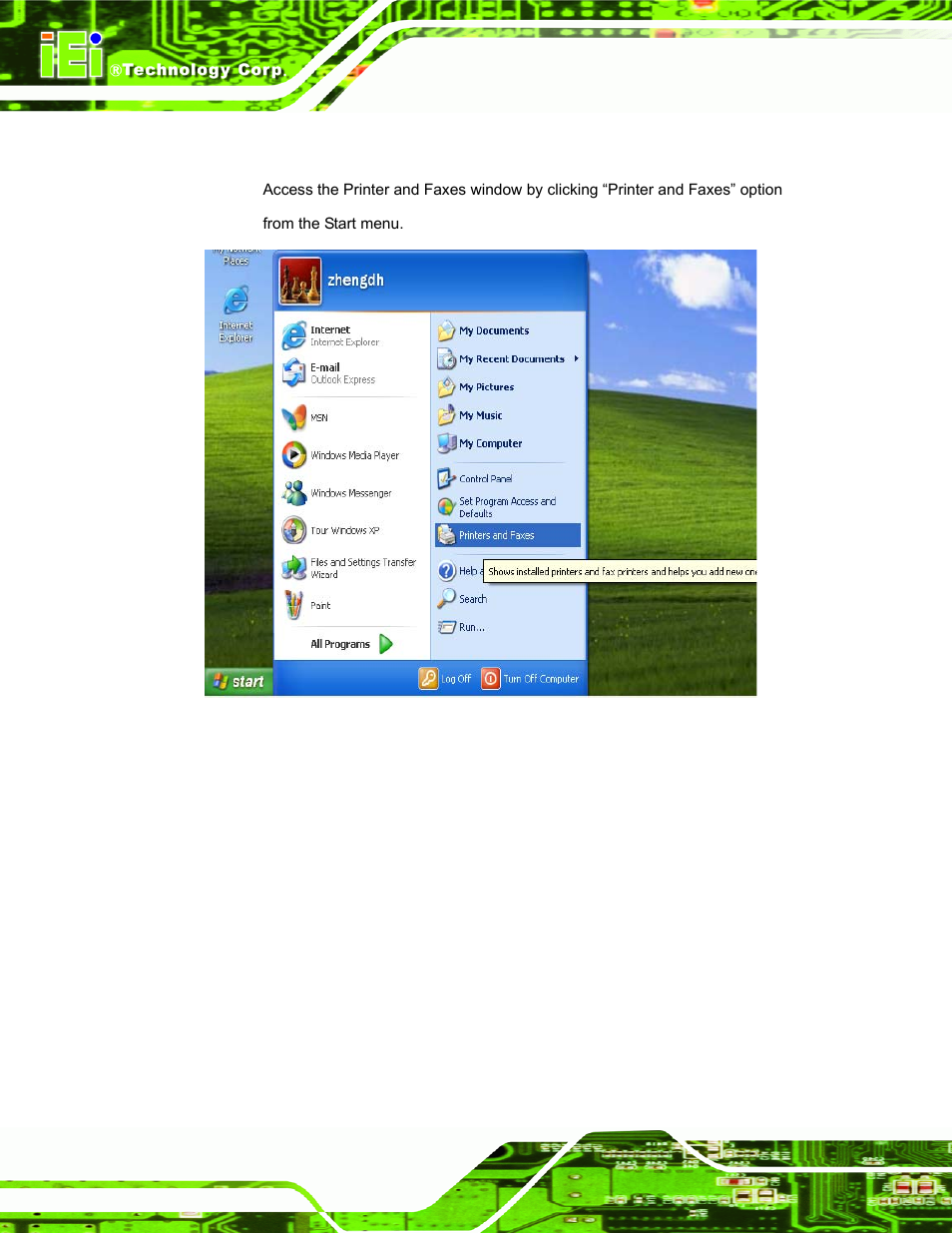 2 setting the communication protocol, Figure 2-41: access printer and faxes | IEI Integration EP-308A v1.15 User Manual | Page 46 / 115