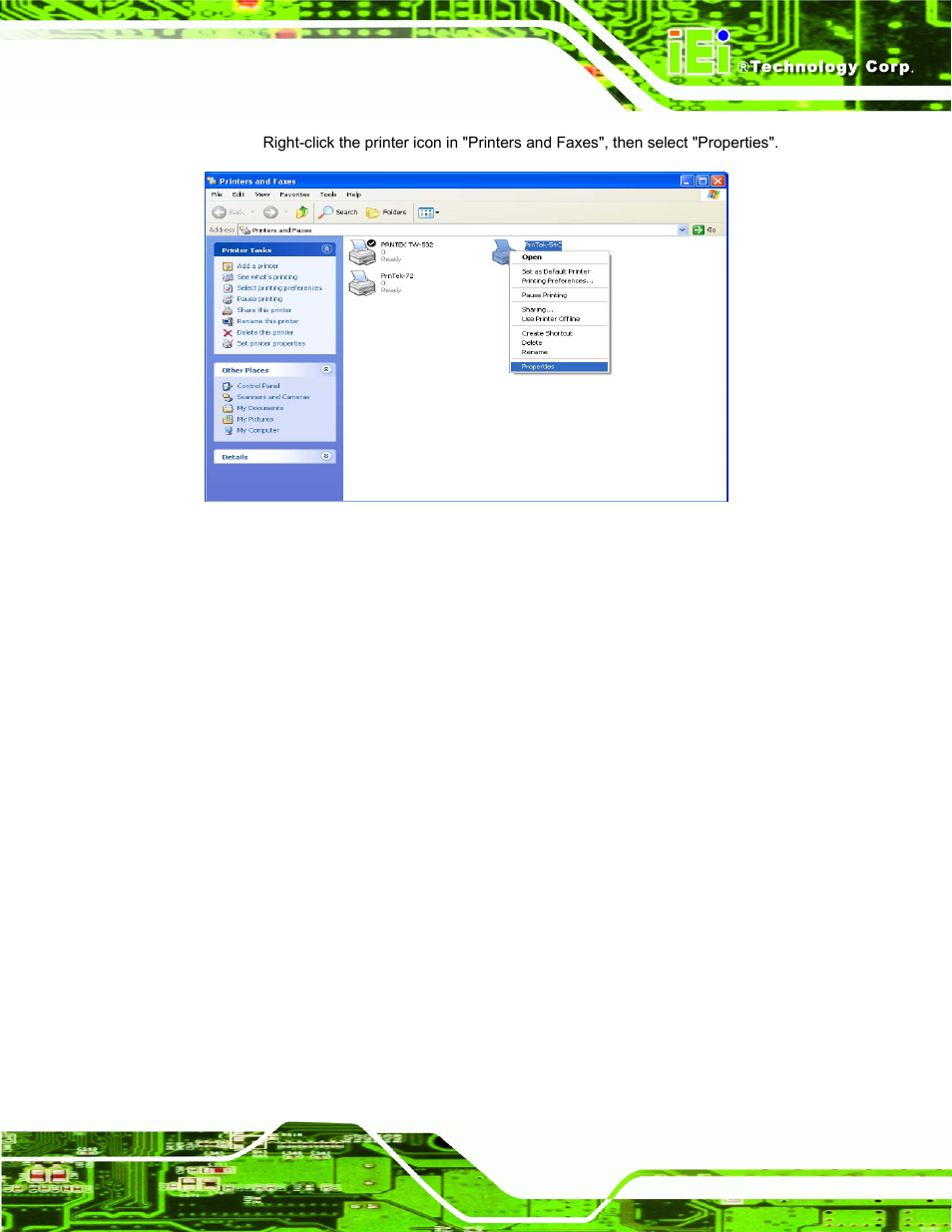 Figure 2-42: printer properties | IEI Integration EP-308A v1.15 User Manual | Page 47 / 115