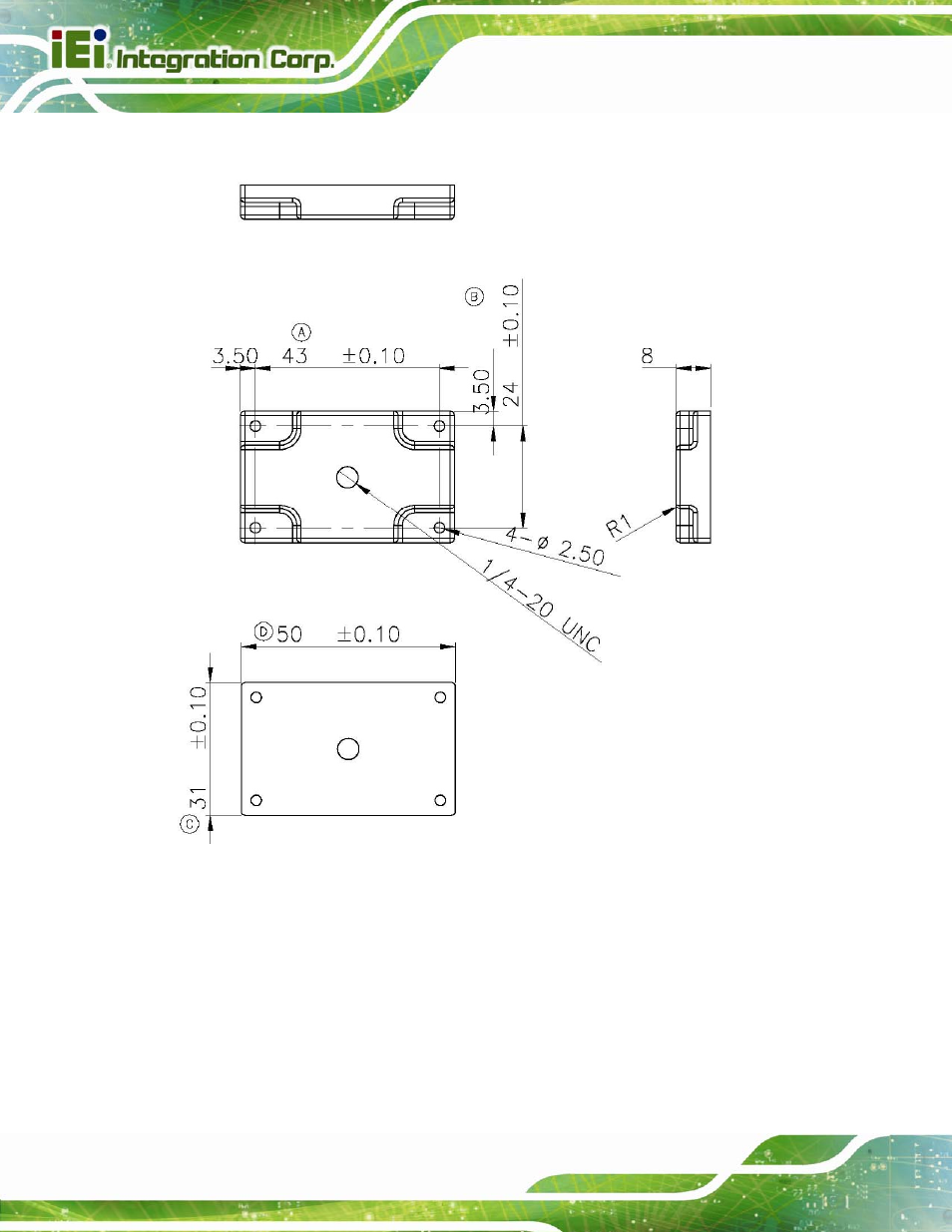 2 mounting bracket dimensions | IEI Integration ITDB-100L User Manual | Page 17 / 87