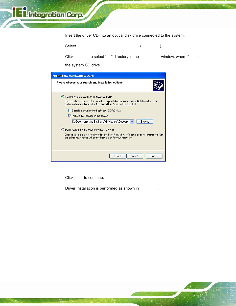 Figure 4-4: locate driver files | IEI Integration ITDB-100L User Manual | Page 39 / 87