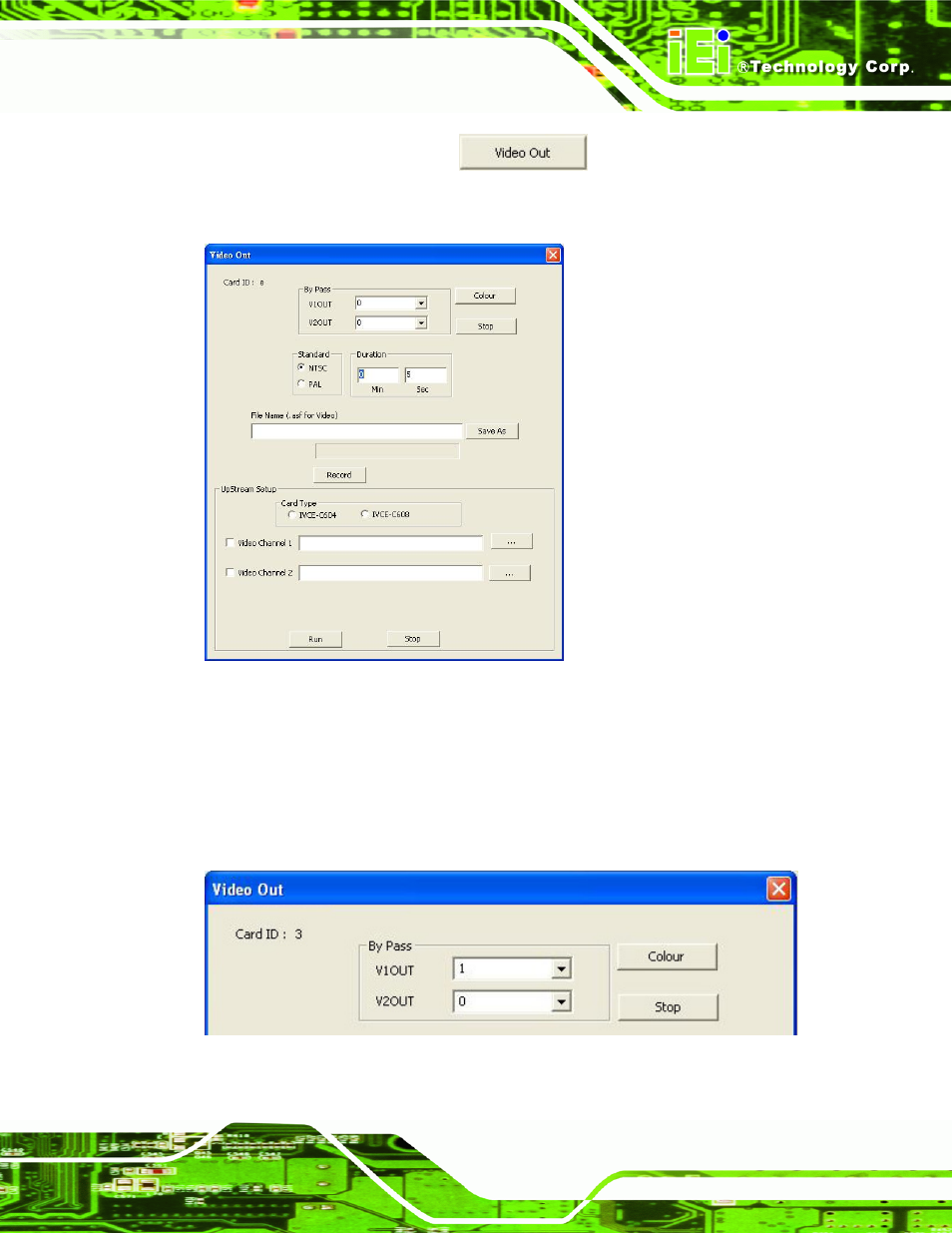 Figure 6-20: video out window, Figure 6-21: video out – by pass | IEI Integration IVCME-C604 User Manual | Page 69 / 81