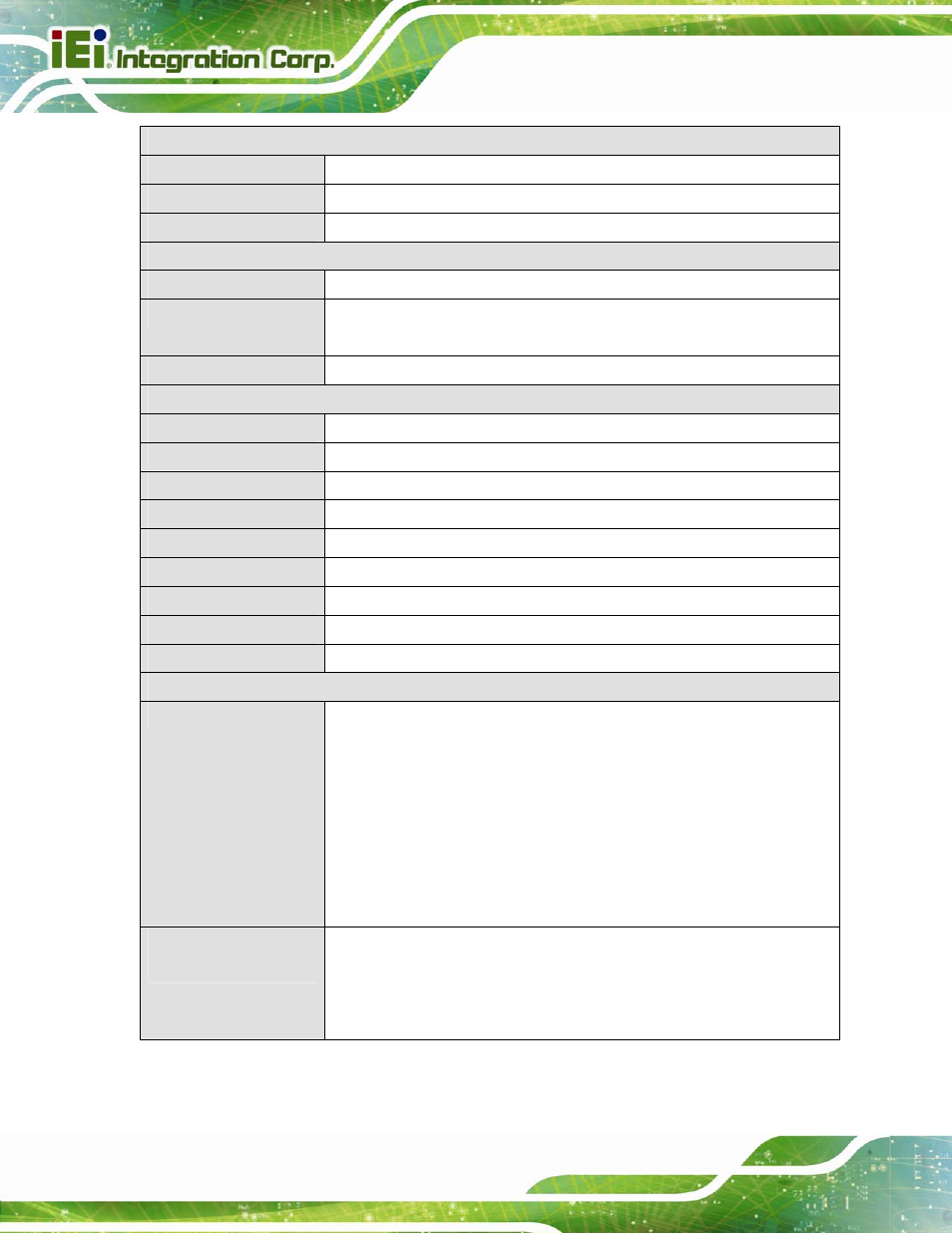 Table 1-3: technical specifications, Icecare-10w mobile sales assistant page 8 | IEI Integration ICECEARE-10W User Manual | Page 20 / 107