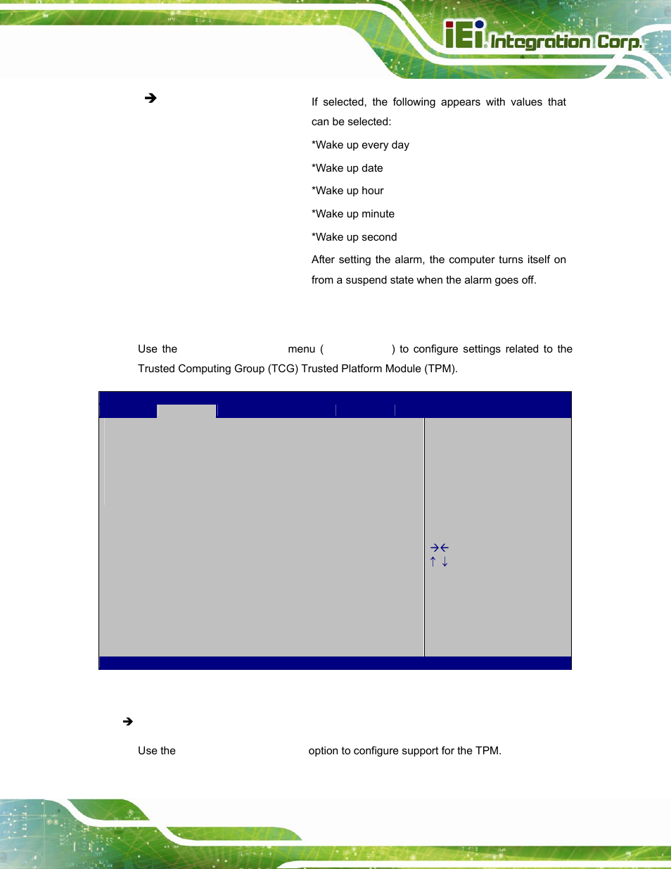 3 trusted computing, Bios menu 5: trusted computing | IEI Integration ICECEARE-10W User Manual | Page 67 / 107