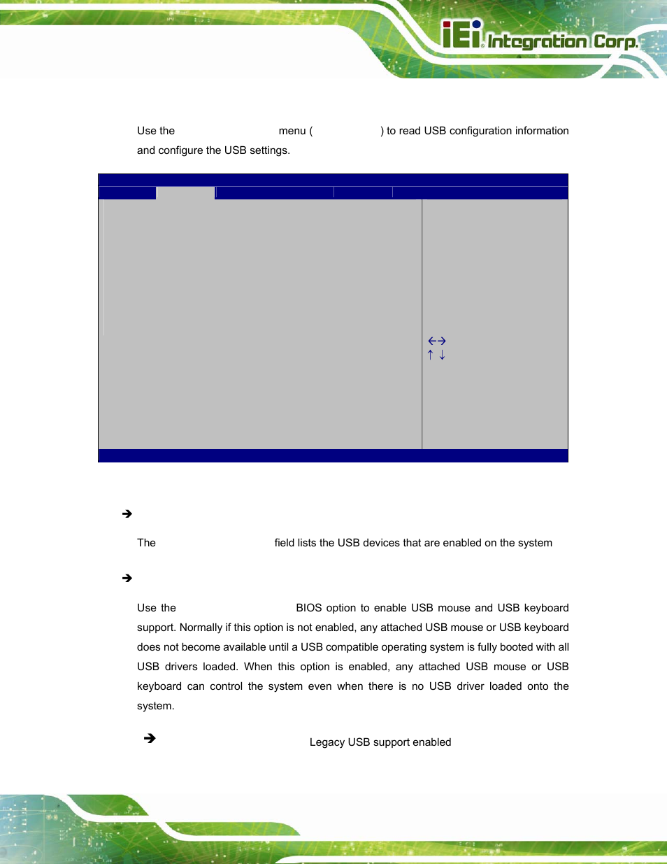 7 usb configuration, Bios menu 9: usb configuration | IEI Integration ICECEARE-10W User Manual | Page 71 / 107