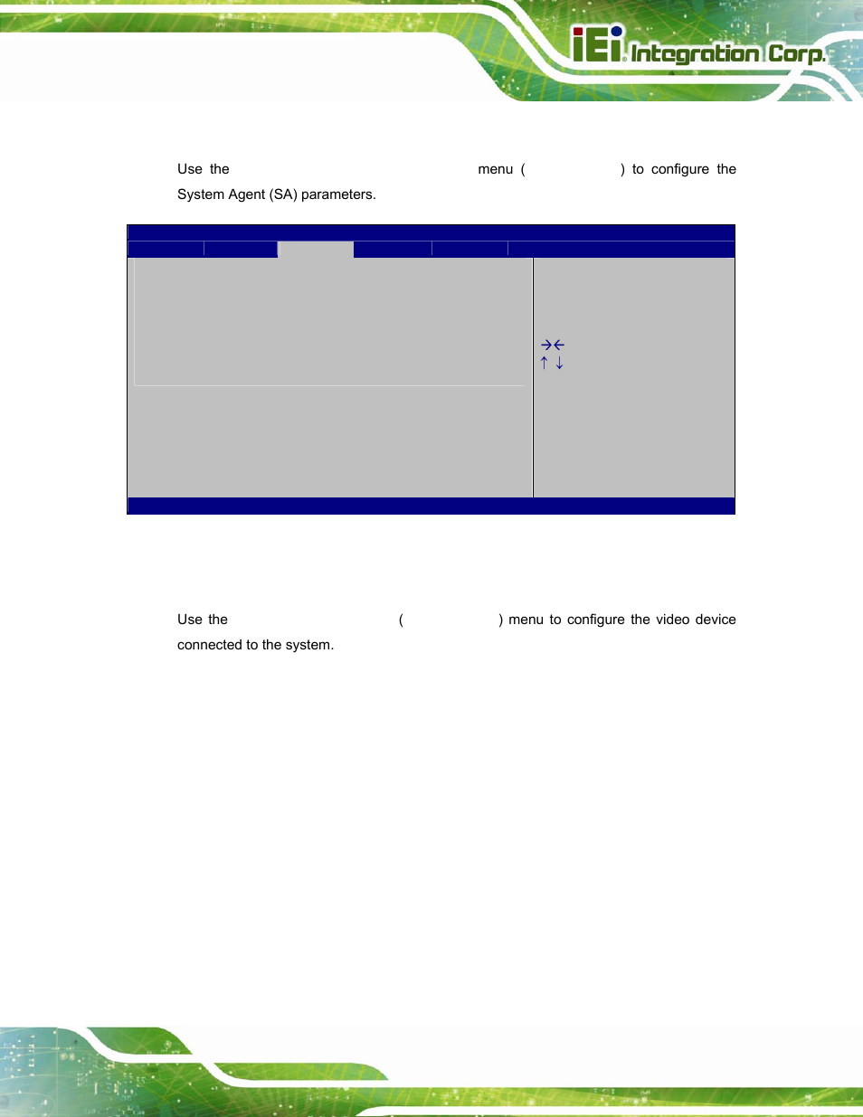 2 system agent (sa) configuration, 1 graphics configuration, Bios menu 17: system agent (sa) configuration | IEI Integration ICECEARE-10W User Manual | Page 81 / 107