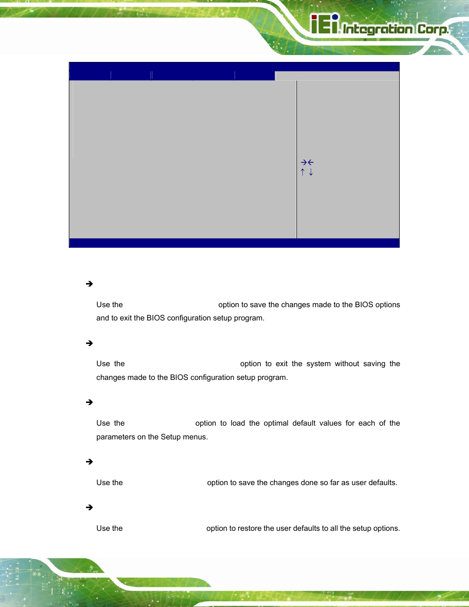 Bios menu 22: exit | IEI Integration ICECEARE-10W User Manual | Page 87 / 107