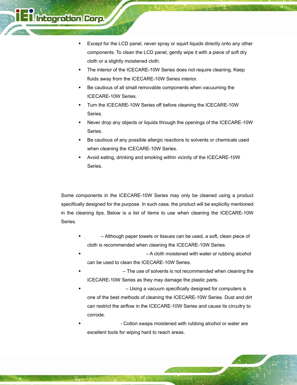 A.2.2 cleaning tools | IEI Integration ICECEARE-10W User Manual | Page 92 / 107