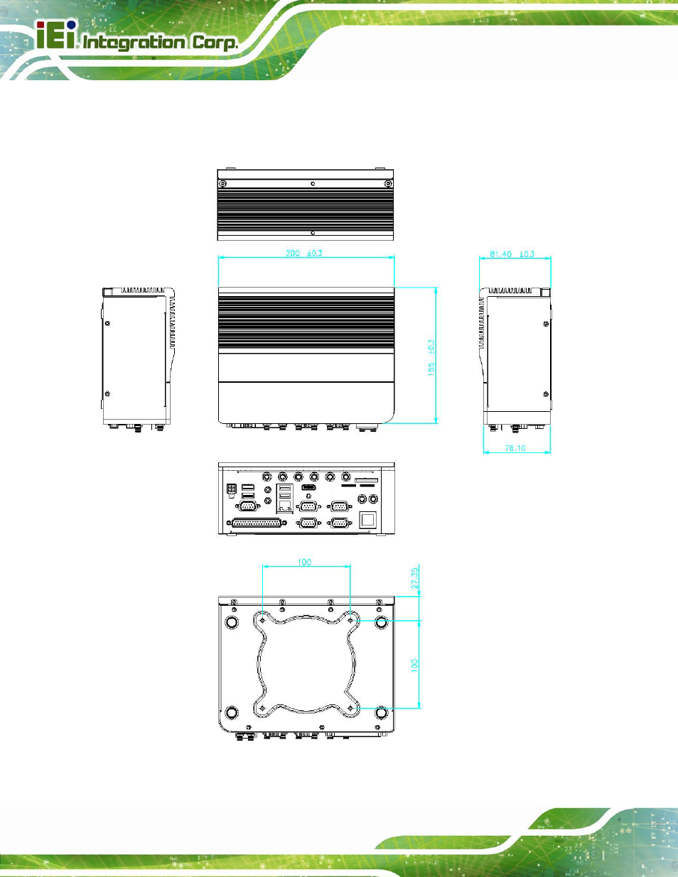 7 dimensions, Imensions, Figure 1-4: dimensions (unit: mm) | IEI Integration AVL-3000 User Manual | Page 22 / 151