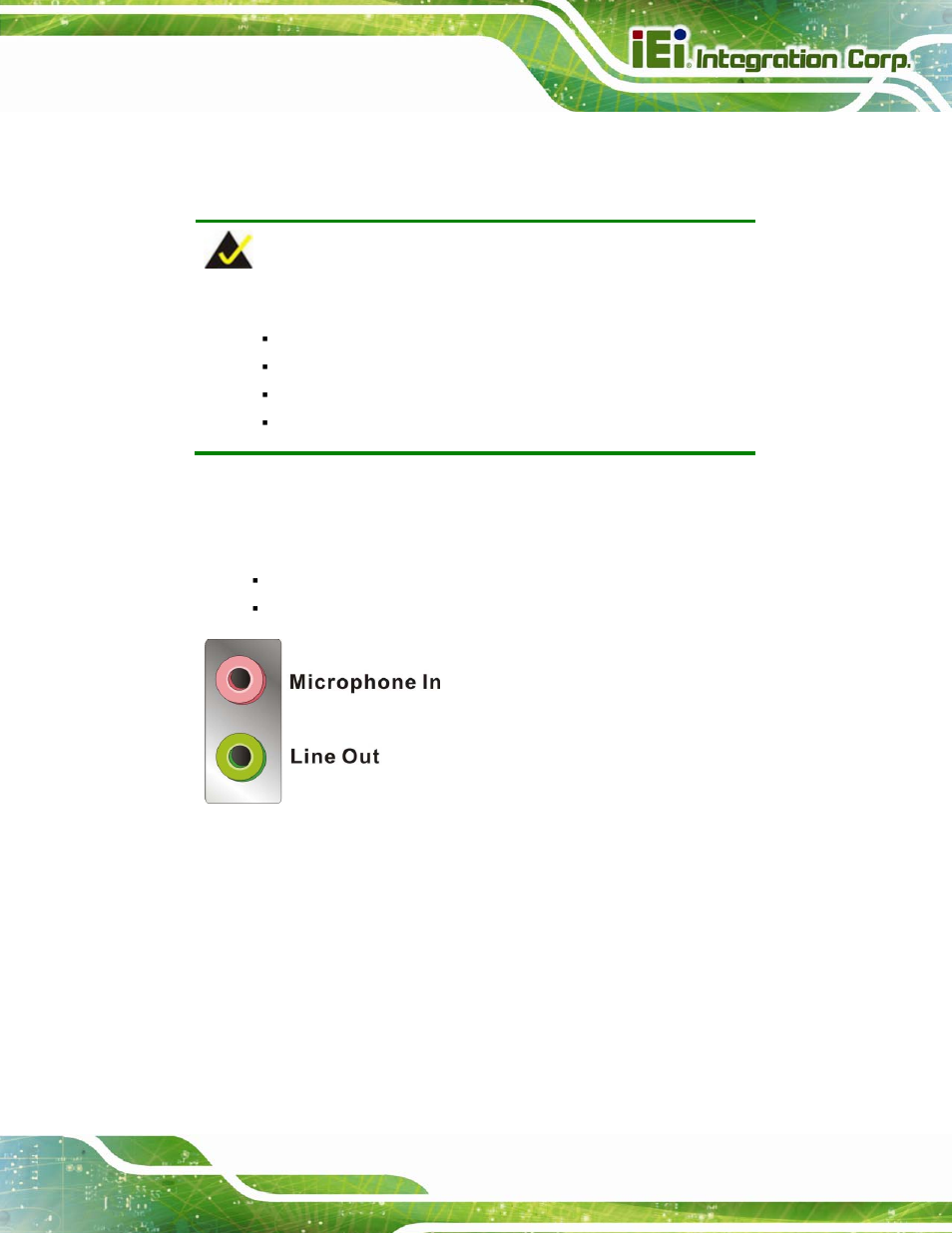 7 i/o interface connectors, 1 audio connectors, 2 hdmi display device connection | Nterface, Onnectors, Figure 3-7: audio connectors | IEI Integration AVL-3000 User Manual | Page 33 / 151