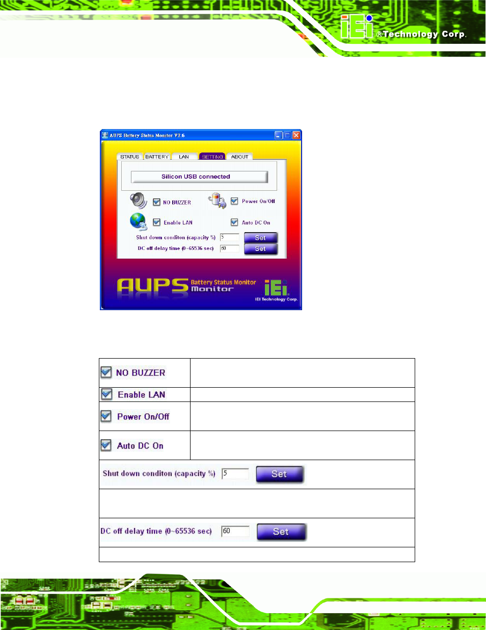 6 setting, Figure 4-21: application setting | IEI Integration AUPS-C20 v1.01 User Manual | Page 41 / 49
