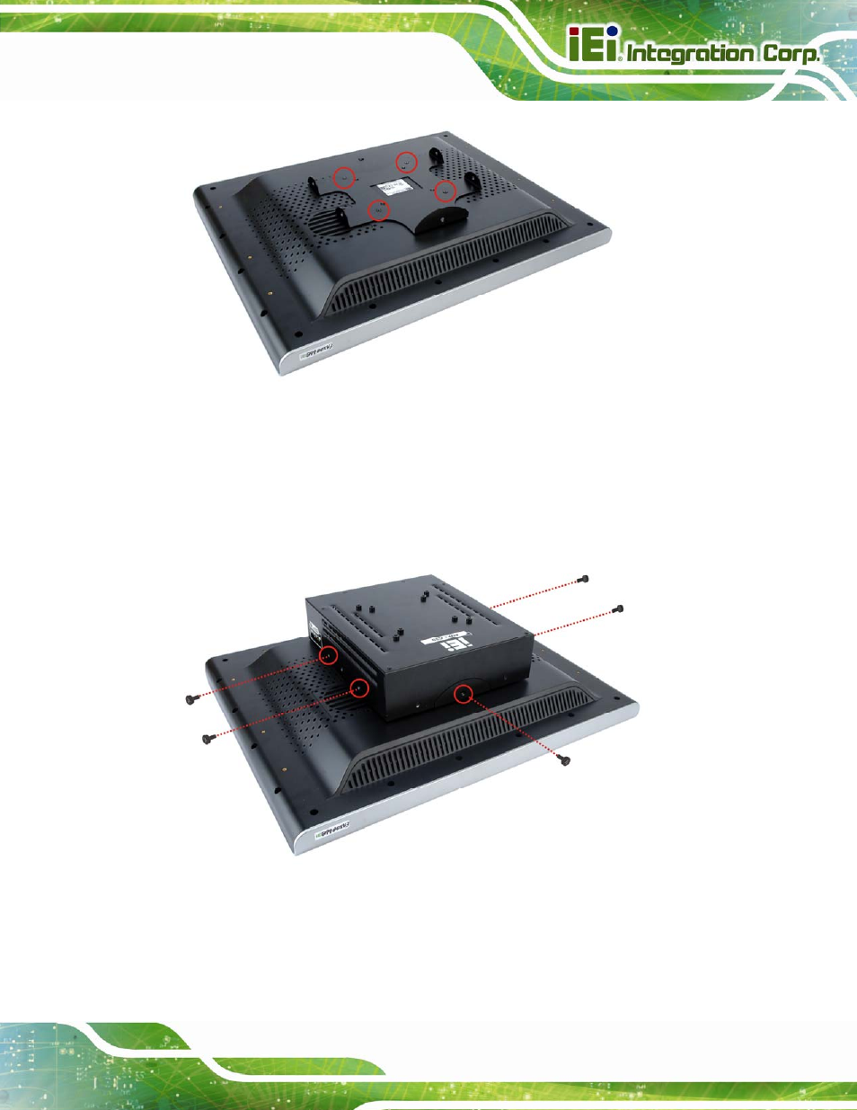 Figure 3-7: mounting bracket installation, Figure 3-8: mounting the aups-c20, Figure 3-7 | IEI Integration AUPS-C20 v1.02 User Manual | Page 27 / 55