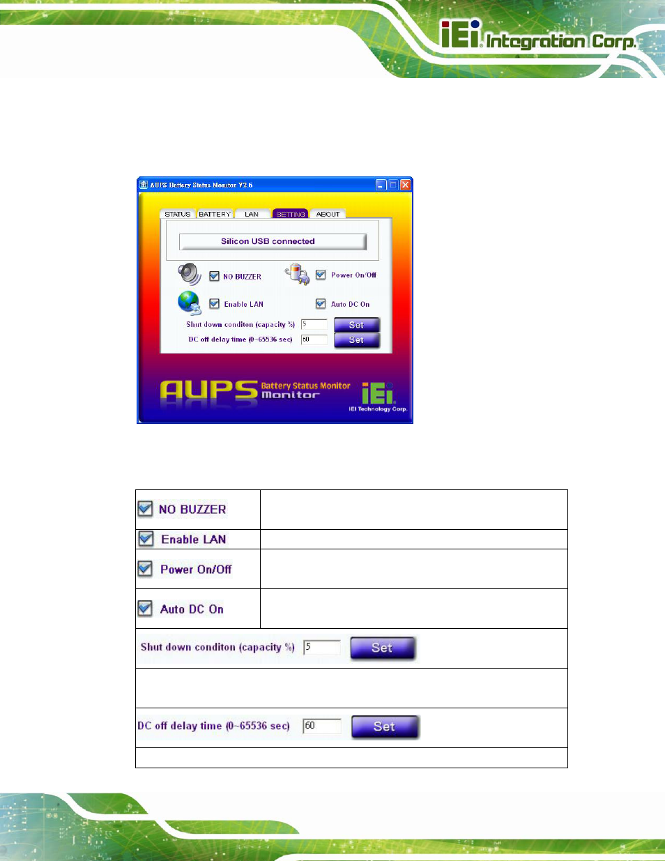 6 setting, Figure 4-21: application setting | IEI Integration AUPS-C20 v1.02 User Manual | Page 41 / 55