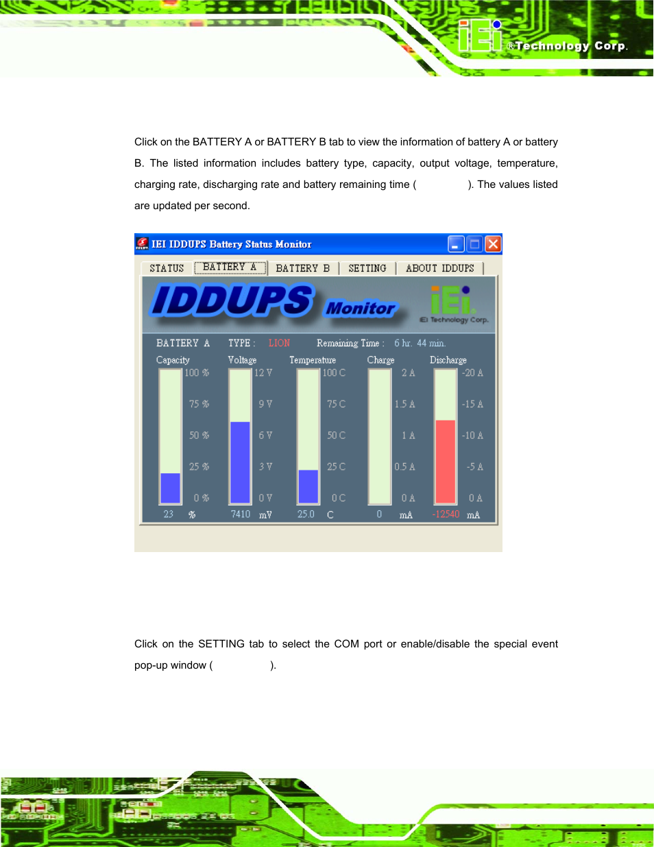3 battery information, 4 setting | IEI Integration PM-P006UPS User Manual | Page 39 / 50