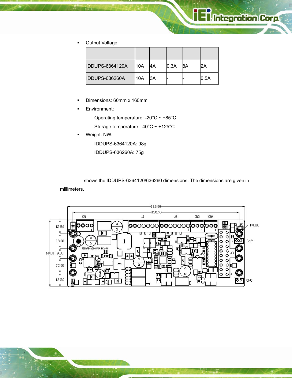 3 iddups-6364120/636260 dimensions | IEI Integration IDDUPS-636260А User Manual | Page 11 / 52