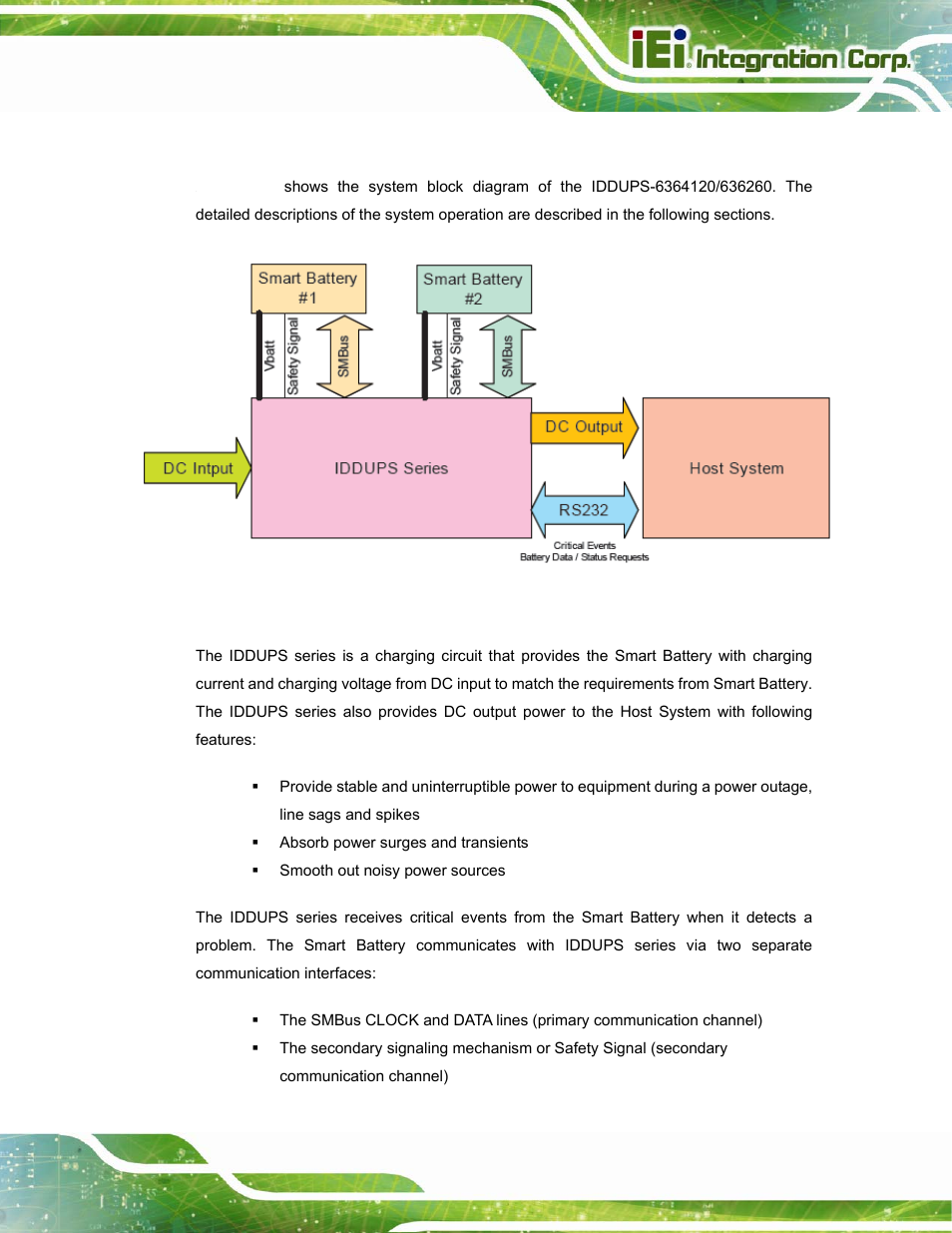 1 iddups-6364120/636260 system block diagram | IEI Integration IDDUPS-636260А User Manual | Page 13 / 52
