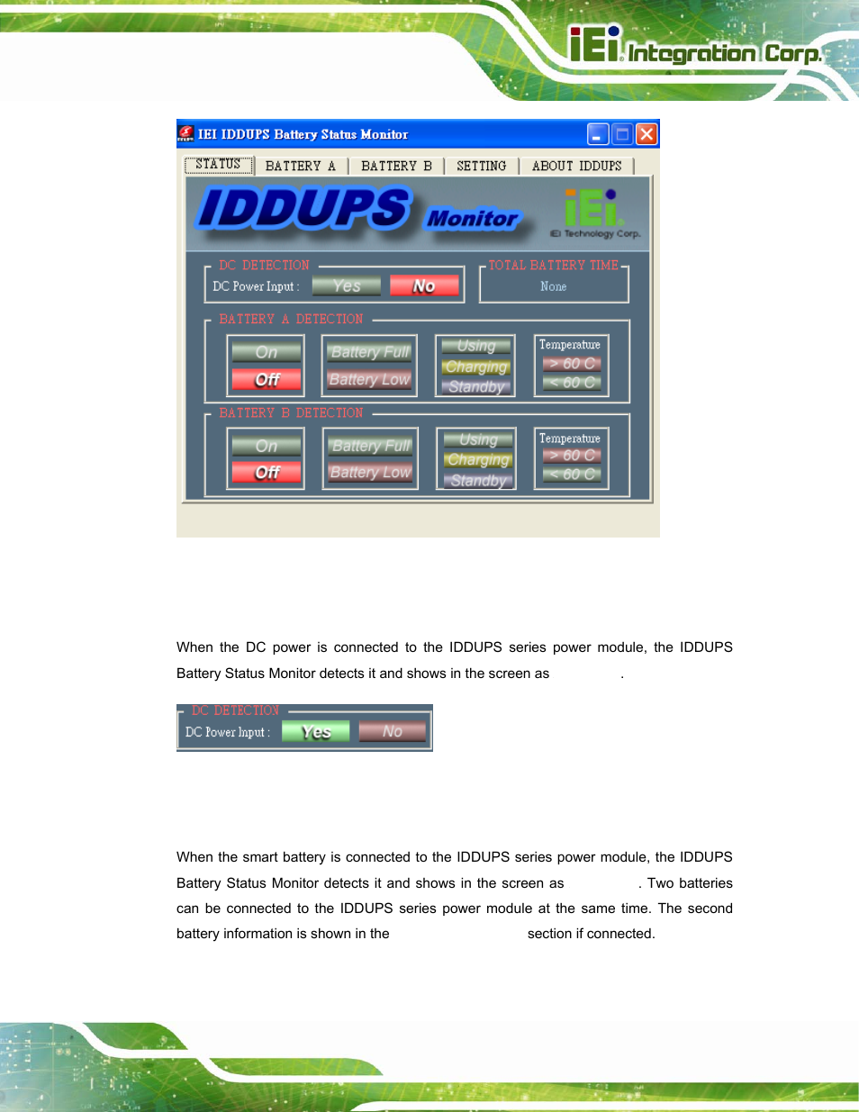 1 dc detection, 2 battery detection | IEI Integration IDDUPS-636260А User Manual | Page 37 / 52