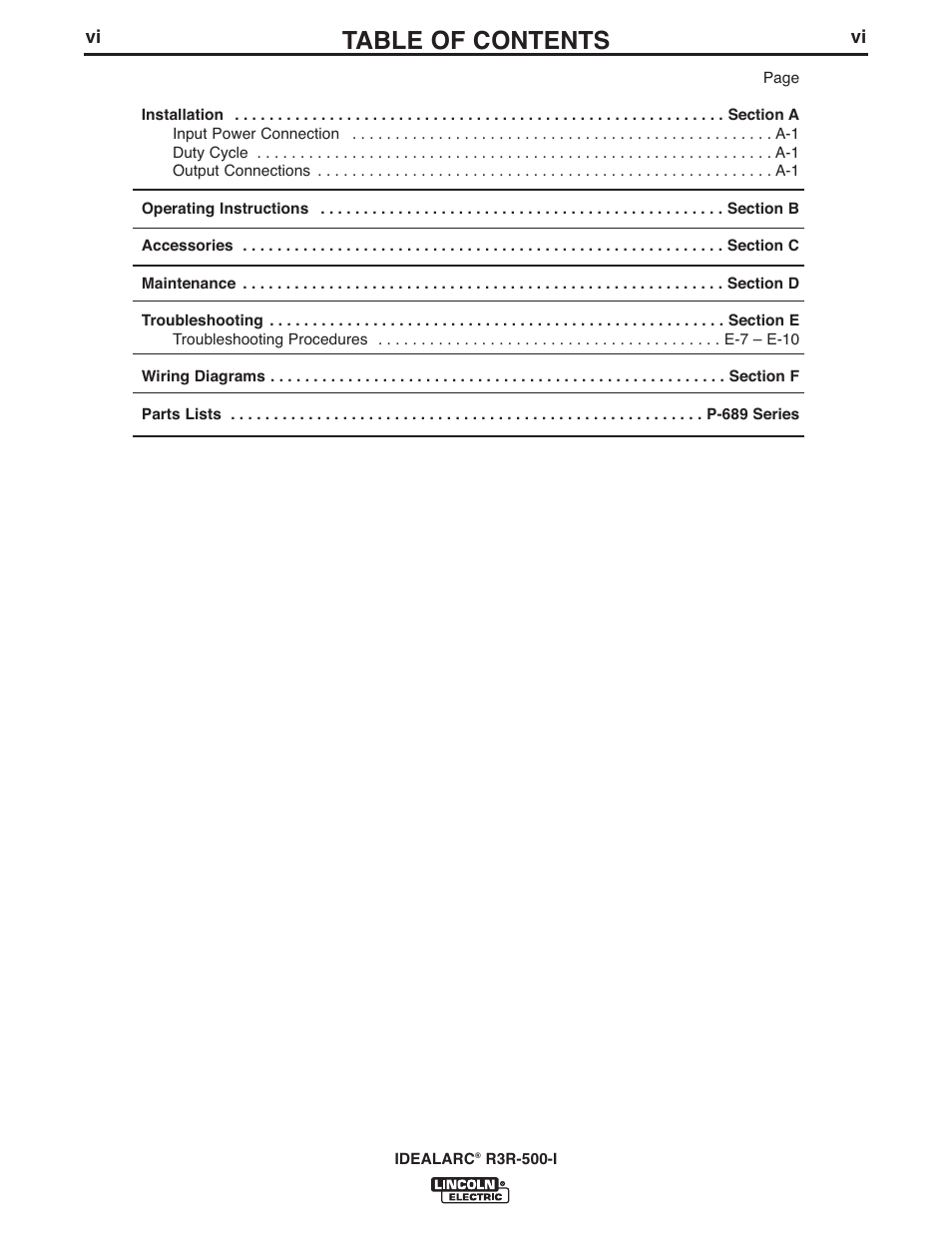 Lincoln Electric IM10111 IDEALARC R3R-500-I User Manual | Page 7 / 28